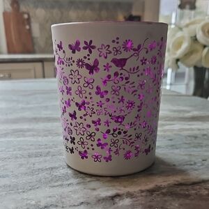 Floral Patterned Multi Use‎ Spring Pencil/pen Holder - Purple And White
